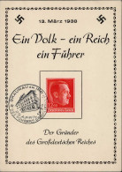 Hitler Gedenkblatt Zum 13. März 1938 I-II (Eckknick, Keine AK-Einteilung) - Personaggi