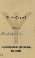 WK II MILITÄR - Dokumente HITLER-JUGEND-GESUNDHEITSDIENST-MÄDEL-AUSWEIS Obergau NORDMARK Mit Lichtbild 1940 I - Guerra 1939-45