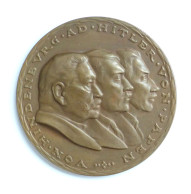 WK II Orden Gedenk Medaille (Bronze) Auf Hindenburg Hitler Und Von Papen 60 Mm Durchm. - War 1939-45