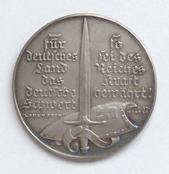 WK II Orden Gedenk Medaille (Silber 900er, 20g.) Auf Die Heimkehr Des Sudetenlandes Ins Reich 1938, 35mm Durchm. - War 1939-45