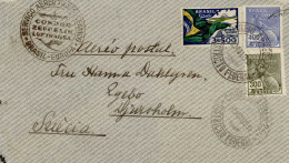 Zeppelinpost L.Z.127 Von Brasilien Nach Schweden Aufgabe 30.5.35,  Rs. Durchgangs-Stempel Malmö I-II Dirigeable - Zeppeline