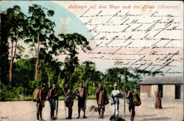 Kolonien Kamerun Balileute Auf Dem Wege Nach Der Küste Litho Stempel Duala 1903 II (fleckig, Kanten Abgestoßen) Colonies - Geschichte