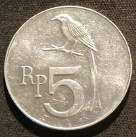 INDONESIE - INDONESIA - 5 RUPIAH 1970 - Oiseau Drongo Royal  - KM 22 - Indonesië