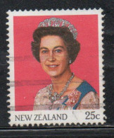 NEW ZEALAND NUOVA ZELANDA 1985 1989 QUEEN ELIZABETH II 25c USED USATO OBLITERE' - Usados