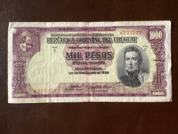 URUGUAY 1000 PESOS 1939 CIRCULATED - Uruguay