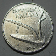 REPUBBLICA ITALIANA 10 Lire Spighe 1974 BB+  - 10 Lire