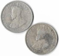 AUSTRALIE  GEORGES V  ,6 Pence,   Lot De 2,1925 & 1926  Argent , TTB - Non Classés