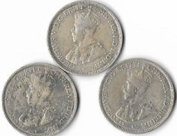 AUSTRALIE  GEORGES V  ,6 Pence,   Lot De 3,1934 ,1935, & 1936  Argent , TTB - Non Classificati
