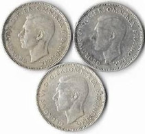 AUSTRALIE  GEORGES VI  ,6 Pence,   Lot De 3 Monnaies De 1942San Francisco Denver & Melbourne ,  Argent , TTB - Unclassified