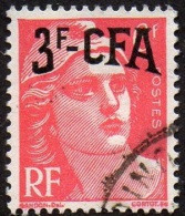 Réunion Obl. N° 294 - Marianne De Gandon Surch. 3/6 Frs Rouge - Used Stamps