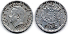 MA 24258 / Monaco 1 Franc 1943 TTB - 1960-2001 Franchi Nuovi