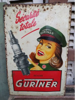 Ancienne Plaque Tole Publicitaire Bougies Gurtner 1940-1950 - Andere & Zonder Classificatie