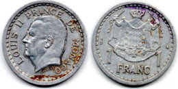 MA 24268 / Monaco 1 Franc 1943 TB+ - 1960-2001 Franchi Nuovi