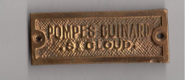 Plaque POMPES GUINARD St CLOUD (cuivre, Bronze) - Farm