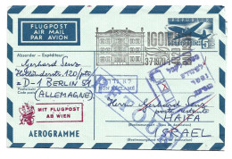 0415g: Aerogramm ANK 13c (30.- €) Wien- Haifa 3.7.1970 Werbestempel Bad Ischl, Mit Rs. AK - Covers
