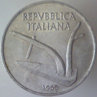 REPUBBLICA ITALIANA 10 Lire Spighe 1955 QFDC  - 10 Lire