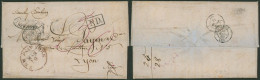 Maritime Mail - LAC Dated New-York (1860, 5 Rates) + Stamp "New Paid York" (Mar 10), P.D. > Lyon (France) - Postal History