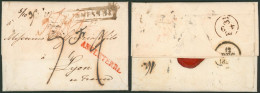 Maritime Mail : Letter From London Saint James (cancel St James St 1831) & Straight Line ANGLETERRE Via Paris > Lyon - ...-1840 Precursores
