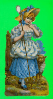 CHROMOS-DÉCOUPIS ENFANT - JEUNE FILLE BERGÈRE - LITTLE BO-PEEP No 146 C - DIMENSION 9 X 17 Cm - - Children