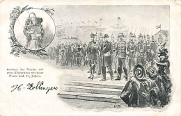 Litho 1900 Allemagne Affaire Dreyfuss Landung Des Dreyfuss Wiedersehen Miit Seiner Tattin Retrouve Son épouse - Figuren