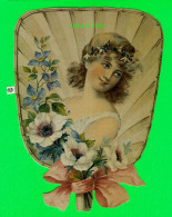 CHROMOS-DÉCOUPIS FEMME AVEC DES FLEURS  - DIMENSION 13 X 16 Cm - - Altri & Non Classificati