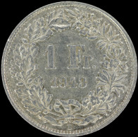 LaZooRo: Switzerland 1 Franc 1943 XF / UNC - Silver - 1 Franken