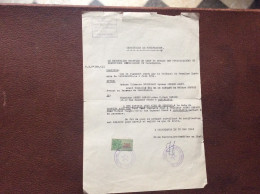 TIMBRE FISCAL SUR DOCUMENT Certificat De Notification  *300 Francs  CASABLANCA  Mai 1961 - Portomarken