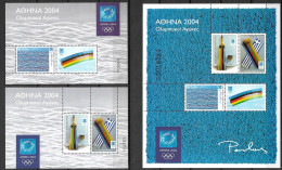 GREECE 2004 Athen's 2004 : Modern Art 3 MNH Sheets Hellas F 38 / 40 - Blocks & Sheetlets