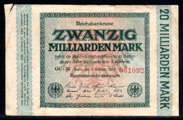 459-Allemagne 20Mm 1923 GU21 - 20 Milliarden Mark