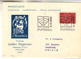 Finlande - Carte Postale De 1958 - Oblit Jyväskylä - - Covers & Documents