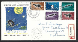 SURINAM. N°391-5 De 1964 Sur Enveloppe 1er Jour. Navigation Aérienne Et Spatiale. - Südamerika
