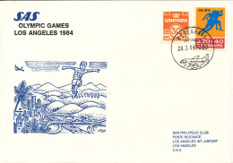Denmark SAS Olympic Games Flight Copenhagen - Los Angeles 28-7-1984 - Cartas & Documentos