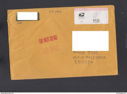 USA, LABEL, AIR MAIL / REPUBLIC OF MACEDONIA  (008) - Storia Postale