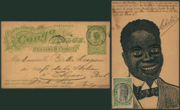 Congo Belge - EP Au Type N°38 (SBEP) 5C Vert/jaune Expédié De Stanleyville (1913) > Theux / Dessin à La Main Au Verso ! - Enteros Postales