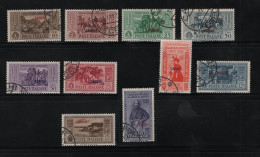 GREECE 1932 DODECANESE GARIBALDI ISSUE CARCHI OVERPRINT COMPLETE SET USED STAMPS   HELLAS No 108XIV - 117XIV AND VALUE E - Dodécanèse