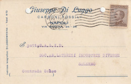 A156. Napoli. 1925. Cartolina PUBBLICITARIA , Con Michetti C.40 . . CARBONI FOSSILI  ... - Insured