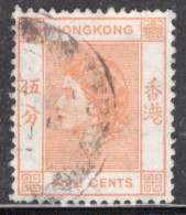 Hong Kong 1954 Queen Elizabeth A Single 5 Cent Stamp From The Definitive Set In Fine Used - Usados