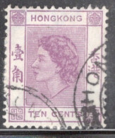 Hong Kong 1954 Queen Elizabeth A Single 10 Cent Stamp From The Definitive Set In Fine Used - Used Stamps