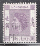 Hong Kong 1954 Queen Elizabeth A Single 10 Cent Stamp From The Definitive Set In Fine Used - Oblitérés
