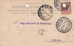 A156. Napoli. 1917. Cartolina PUBBLICITARIA , Con Leoni C. 10  ... SOCIETA' ELETTROMECCANICA... - Verzekerd