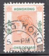 Hong Kong 1954 Queen Elizabeth A Single $1 Stamp From The Definitive Set In Fine Used - Usados