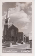 Église St Eugène Granby Québec Canada Real Photo B&W CKC 1910-1961 St Eugene Church Tour Clocher Construit 1941 - Granby
