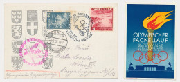 Postcard / Postmark Winter Olympic Games Garmisch Partenkirchen Austria 1936 -  Zeppelin Flight - Torch Relay Vienna - Inverno1936: Garmisch-Partenkirchen