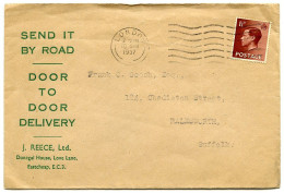 KE VIII, 1937 : J. REECE, LOVE LANE, LONDON / HALESWORTH, CHEDISTON STREET (GOOCH) - Briefe U. Dokumente