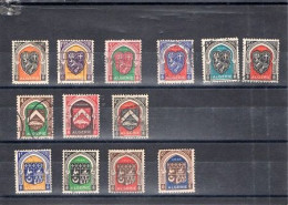 13 Ecussons  , Alger 6 Timbres  , Oran 4 T , Constantine 3 T - Gebruikt