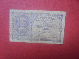 BELGIQUE 1 Franc 1917 Circuler (B.18) - 1-2 Francos