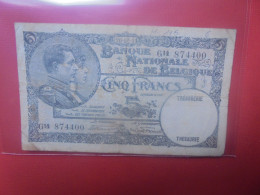 BELGIQUE 5 Francs 1931 Circuler (B.18) - 5 Francs