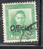 NEW ZEALAND NUOVA ZELANDA 1941 OFFICIAL STAMPS KING GEORGE VI OVERPRINTED 1p USED USATO OBLITERE' - Oblitérés