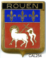 CAL254 - PLAQUE CALANDRE AUTO - ROUEN - Plaques émaillées (après 1960)