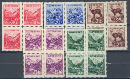 Slovaquie 1944 Mi 142-6 (Yv 112-6), (MNH)** Blocs De 4 - Unused Stamps